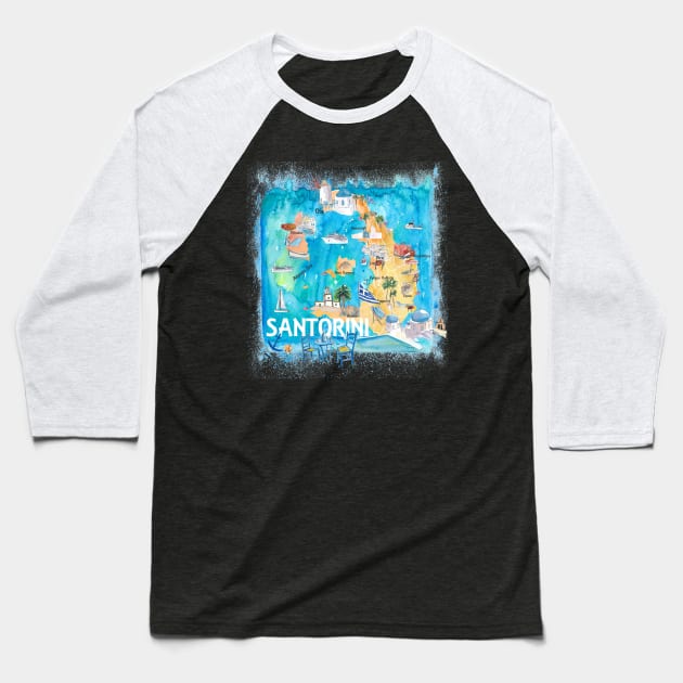 Santorini Baseball T-Shirt by artshop77